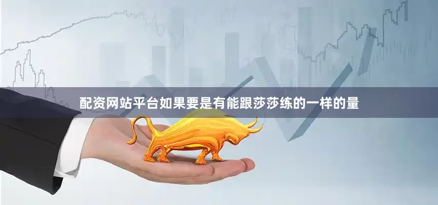 配资网站平台如果要是有能跟莎莎练的一样的量